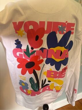 Lauren Daigle White Floral Graphic Sweatshirt XL